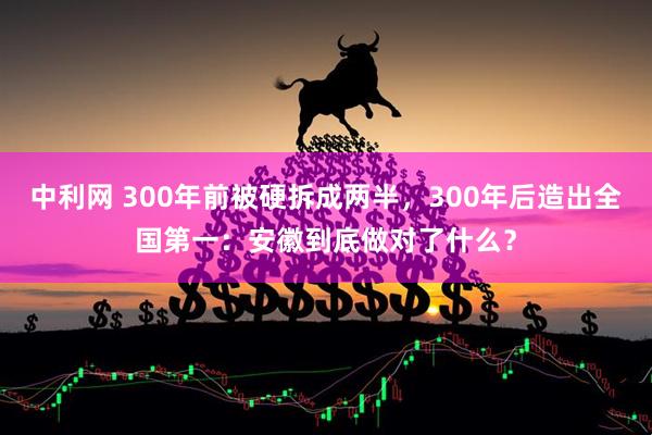 中利网 300年前被硬拆成两半，300年后造出全国第一：安徽到底做对了什么？